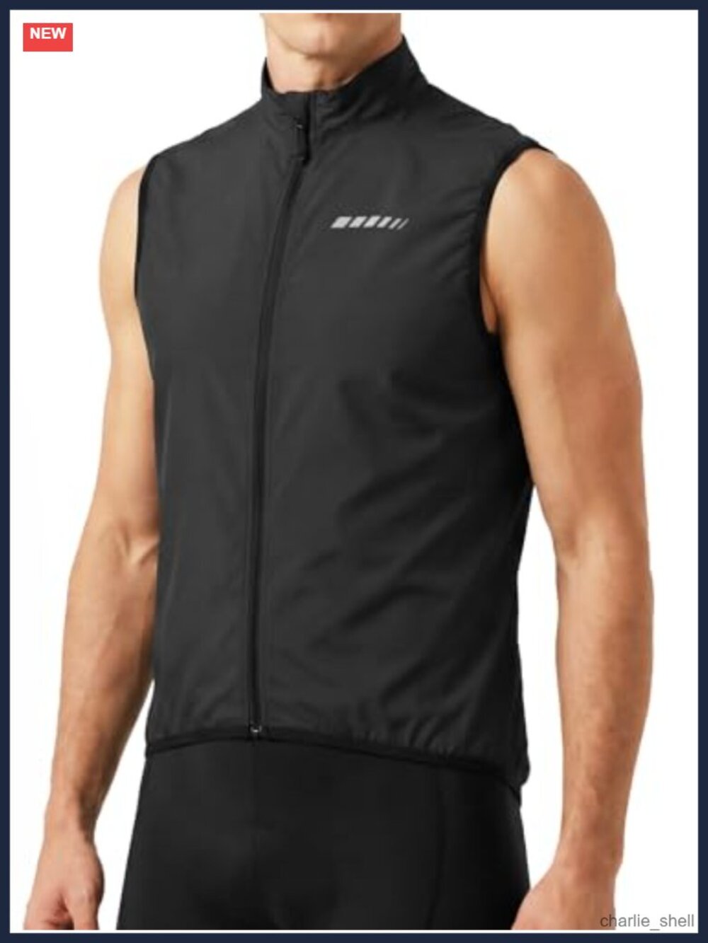 Men's Windproof Cycling Vest Full-Zip Sleeveless Packable Bike Gilet